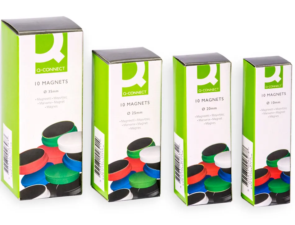 Aimant q-connect diamètre 20mm affichage signalisation toutes surfaces métalliques coloris assortis boîte 10 unités