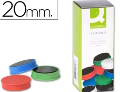 Aimant q-connect diamètre 20mm affichage signalisation toutes surfaces métalliques coloris assortis boîte 10 unités