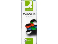 Aimant q-connect diamètre 35mm affichage signalisation toutes surfaces métalliques coloris assortis boîte 10 unités