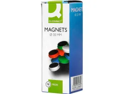 Aimant q-connect diamètre 35mm affichage signalisation toutes surfaces métalliques coloris assortis boîte 10 unités