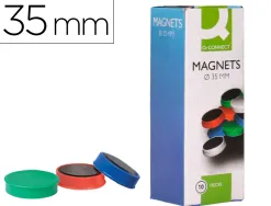 Aimant q-connect diamètre 35mm affichage signalisation toutes surfaces métalliques coloris assortis boîte 10 unités