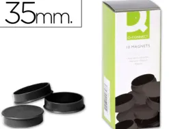 Aimant q-connect diamètre 35mm affichage signalisation toutes surfaces métalliques coloris noir boîte 10 unités