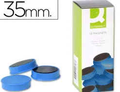 Aimant q-connect diamètre 35mm affichage signalisation toutes surfaces métalliques coloris bleu boîte 10 unités