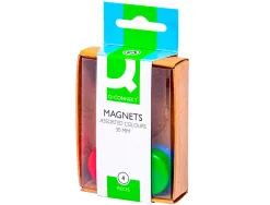 Aimant q-connect diamètre 25mm affichage signalisation toutes surfaces métalliques coloris assortis boîte 4 unités