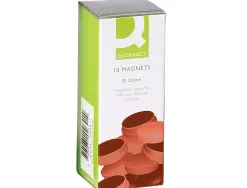 Aimant q-connect diamètre 25mm affichage signalisation toutes surfaces métalliques coloris rouge boîte 10 unités
