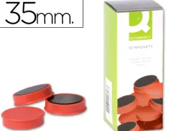 Aimant q-connect diamètre 35mm affichage signalisation toutes surfaces métalliques coloris rouge boîte 10 unités