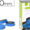 Aimant q-connect diamètre 20mm affichage signalisation toutes surfaces métalliques coloris bleu boîte 10 unités
