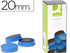 Aimant q-connect diamètre 20mm affichage signalisation toutes surfaces métalliques coloris bleu boîte 10 unités