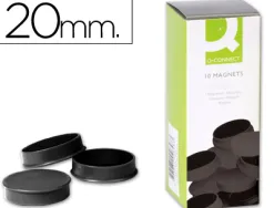 Aimant q-connect diamètre 20mm affichage signalisation toutes surfaces métalliques coloris noir boîte 10 unités