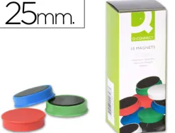 Aimant q-connect diamètre 25mm affichage signalisation toutes surfaces métalliques coloris assortis boîte 10 unités
