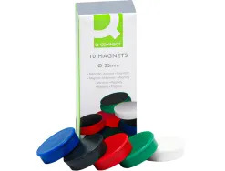 Aimant q-connect diamètre 25mm affichage signalisation toutes surfaces métalliques coloris assortis boîte 10 unités