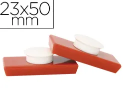 Aimant super-puissant safetool rectangulaire puissance 2100g 23x50mm coloris rouge étui 2 unités b 1148-02