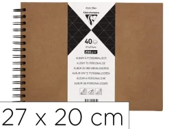 Album a personnaliser clairefontaine couverture rigide reliure integrale noire 27x20cm 40 feuilles 200g coloris kraft
