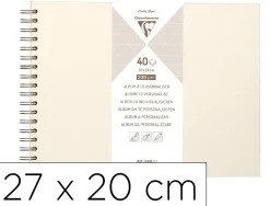 Album a personnaliser clairefontaine couverture rigide reliure integrale bronze 27x20cm 40feuilles 200g ivoire irisee