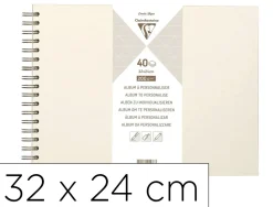 Album a personnaliser clairefontaine couverture rigide reliure integrale bronze 32x24cm 40 feuilles 200g ivoire irisee