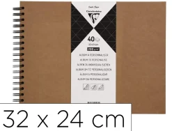 Album a personnaliser clairefontaine couverture rigide reliure integrale noire 32x24cm 40 feuilles 200g coloris kraft