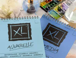 Album canson xl aquarelle a spirale papier grain fin blanc 300g a4 21x29,7cm 30f