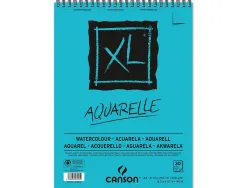 Album canson xl aquarelle a spirale papier grain fin blanc 300g a4 21x29,7cm 30f