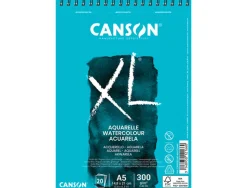 Album canson xl aquarelle a spirale papier grain fin blanc 300g a5 14,8x21cm 20f