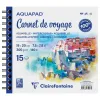 Album clarefontaine aquapad carnet de voyage spirale 190x200mm 15 feuilles 300g