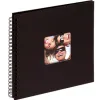 Album photos walther spirale fun vinyle 300x300mm 50f 200 photos 10x15cm spirale métal noir feuillets noirs coloris noir
