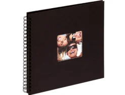 Album photos walther spirale fun vinyle 300x300mm 50f 200 photos 10x15cm spirale métal noir feuillets noirs coloris noir