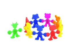 Animaux souples a connecter vinco educational plastique souple et silencieux diametre 6 cm 72 pieces