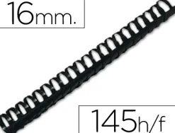 Anneau plastique à relier q-connect capacité 120f 16mm diamètre coloris noir boîte 50 unités