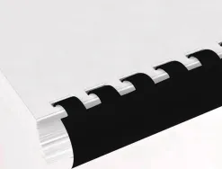 Anneau plastique à relier q-connect capacité 150f 18mm diamètre coloris noir boîte 50 unités