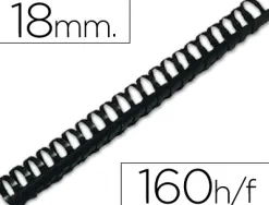 Anneau plastique à relier q-connect capacité 150f 18mm diamètre coloris noir boîte 50 unités