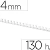 Anneau plastique à relier q-connect capacité 100f 14mm diamètre coloris blanc boîte 100 unités