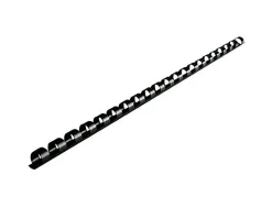 Anneau plastique à relier fellowes dos rond capacité 20f 6mm diamètre 300mm longueur coloris noir boîte 100 unités