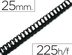 Anneau plastique à relier q-connect capacité 200f 25mm diamètre coloris noir boîte 50 unités