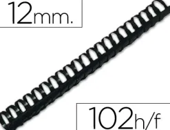 Anneau plastique à relier q-connect capacité 80f 12mm diamètre coloris noir boîte 100 unités