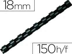 Anneau plastique à relier fellowes dos rond capacité 150f 19mm diamètre 300mm longueur coloris noir boîte 100 unités