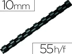 Anneau plastique à relier fellowes dos rond capacité 55f 10mm diamètre 300mm longueur coloris noir boîte 100 unités