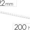 Anneau plastique à relier q-connect capacité 180f 22mm diamètre coloris blanc boîte 50 unités