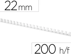 Anneau plastique à relier q-connect capacité 180f 22mm diamètre coloris blanc boîte 50 unités