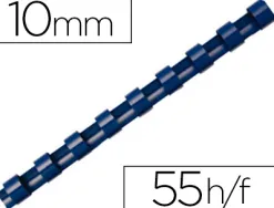 Anneau plastique à relier fellowes dos rond capacité 55f 10mm diamètre 300mm longueur coloris bleu boîte 100 unités