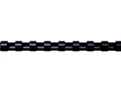 Anneau plastique à relier fellowes dos rond capacité 200f 25mm diamètre 300mm longueur coloris noir boîte 50 unités