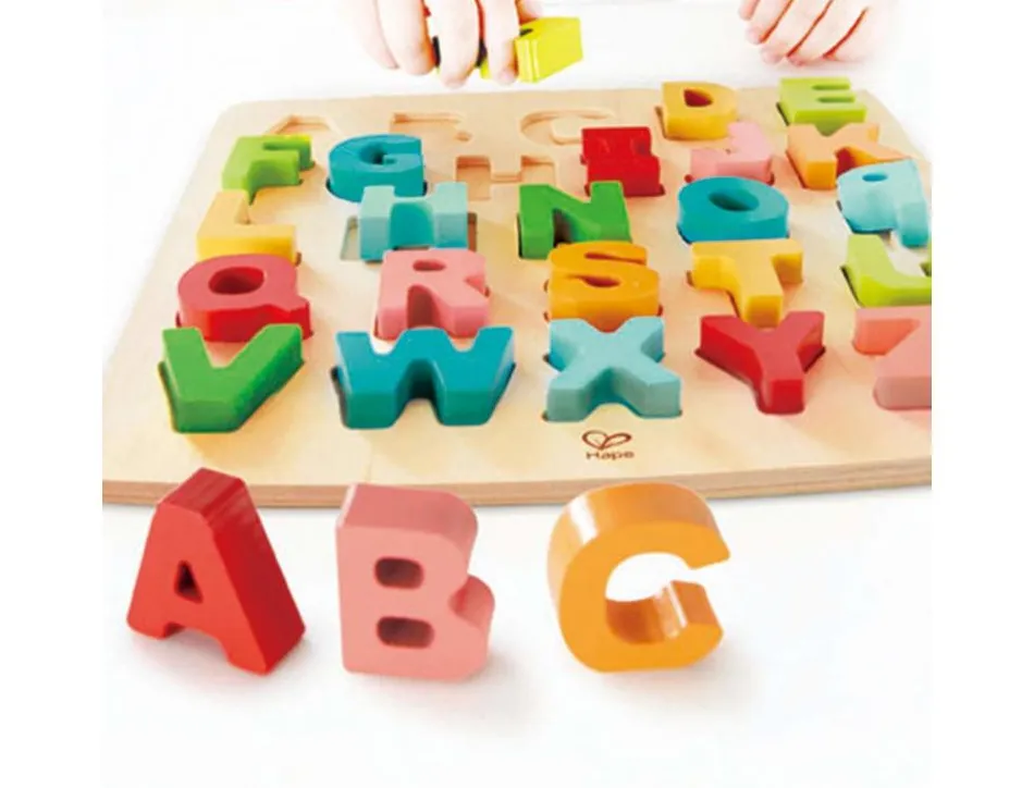Apprendre a lire et a ecrire hape lettres en bois 26 pieces 1 support en bois