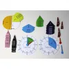 Apprentissage de l ehure et minutes wissner set horloge et fractions 1 cadran et 63 fractions colorees et