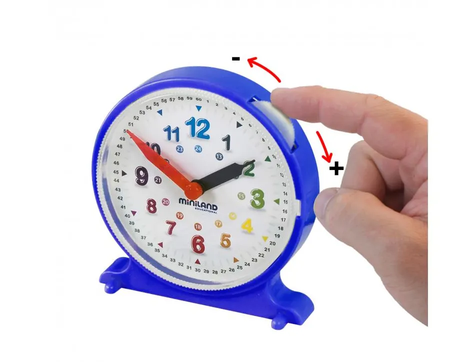 Apprentissage de l ehure et minutes miniland j apprends l heure 1 horloge 11 cm et 12 fiches d activites