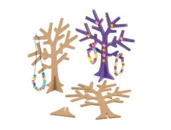 Arbre a bijoux culture club en bois avec support a monter hauteur 19cm coloris naturel