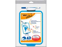 Ardoise blanche bic velleda 190x260mm 1 face unie 1 face quadrillée 1 feutre velleda 1721 1 effacette