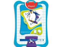Ardoise blanche maped 1 face uni et 1 face seyes 1 feutre 1 brosse 1 sachet brochable