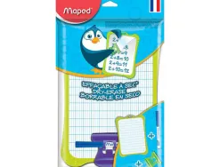 Ardoise blanche maped 1 face uni et 1 face seyes 1 feutre 1 brosse 1 sachet brochable