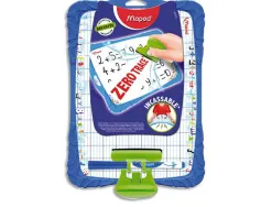 Ardoise blanche maped flex 195x270mm 1 face unie 1 face quadrillée 1 effacette 1 feutre 1 porte accessoire incassable