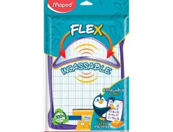 Ardoise blanche maped flex 195x270mm 1 face unie 1 face quadrillée 1 effacette 1 feutre 1 porte accessoire incassable