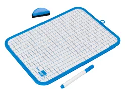 Ardoise scolaire liderpapel 18x26cm double face unie et quadrillee avec feutre et effacette magnetique coloris